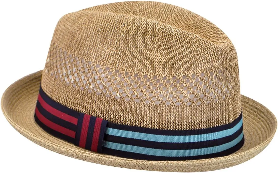 Bailey of Hollywood Men's Berle Fedora Trilby Hat with Striped Band