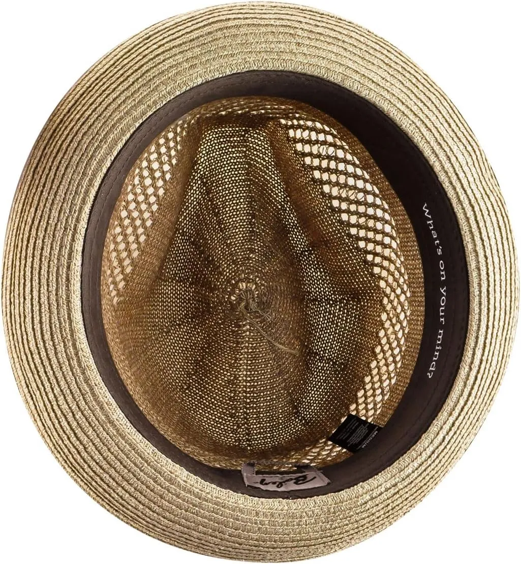 Bailey of Hollywood Men's Berle Fedora Trilby Hat with Striped Band