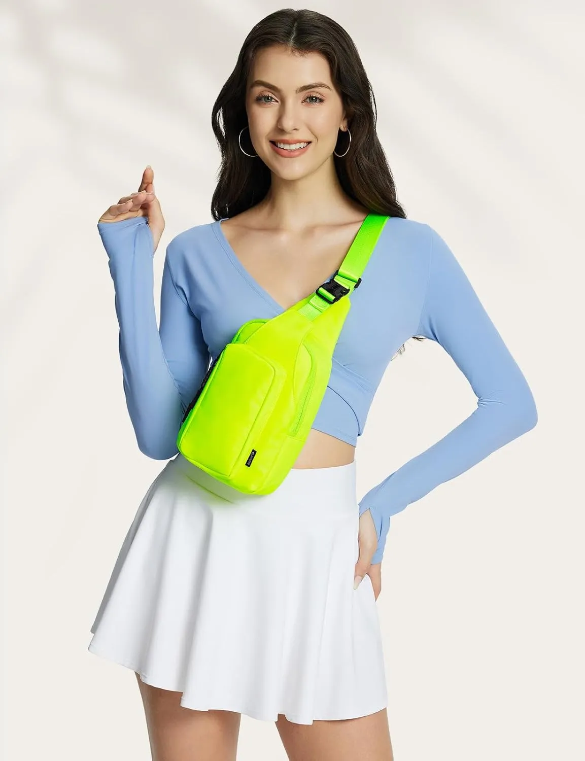 baleaf Daily Sling Bag Crossbody Backpack Adjustable Strap Shoulder Chest Daypack Casual Traveling Hiking Daily Green