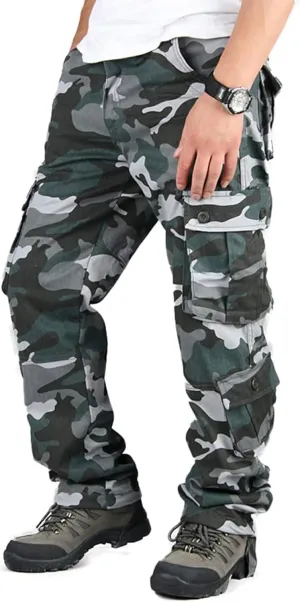 BAYAMO Mens Cargo Pants Camo Military Fatigue Pant Camouflage Hunting Combat Work Casual Pants Multi Pocket
