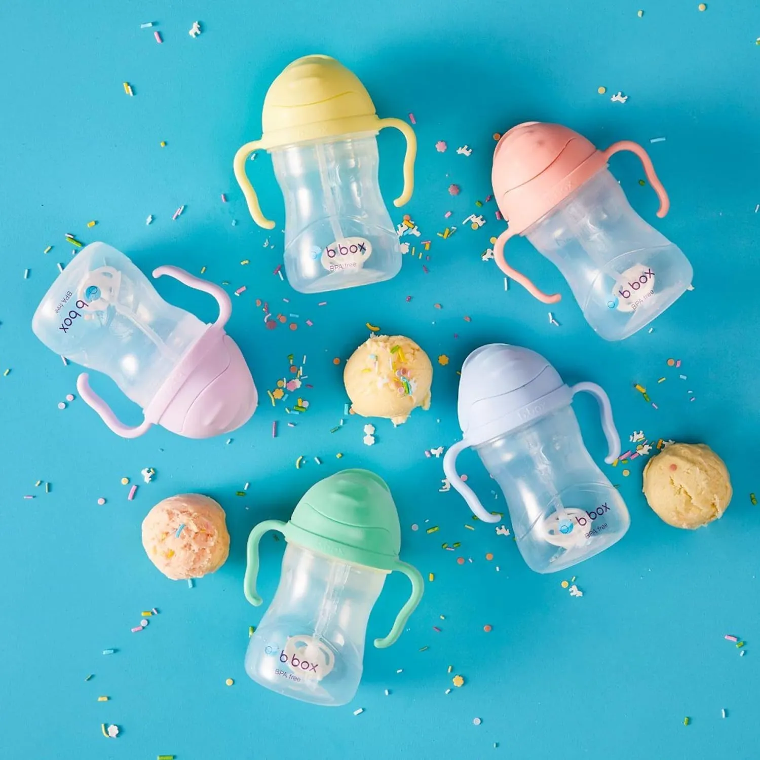 b.box Sippy Cup with Weighted Straw (2-pack). Drink from any Angle, Leak Proof, Spill Proof, Easy Grip. BPA Free, Dishwasher Safe. For Babies 6m  to Toddlers (tutti frutti   boysenberry, 8oz)