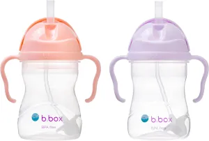 b.box Sippy Cup with Weighted Straw (2-pack). Drink from any Angle, Leak Proof, Spill Proof, Easy Grip. BPA Free, Dishwasher Safe. For Babies 6m  to Toddlers (tutti frutti   boysenberry, 8oz)