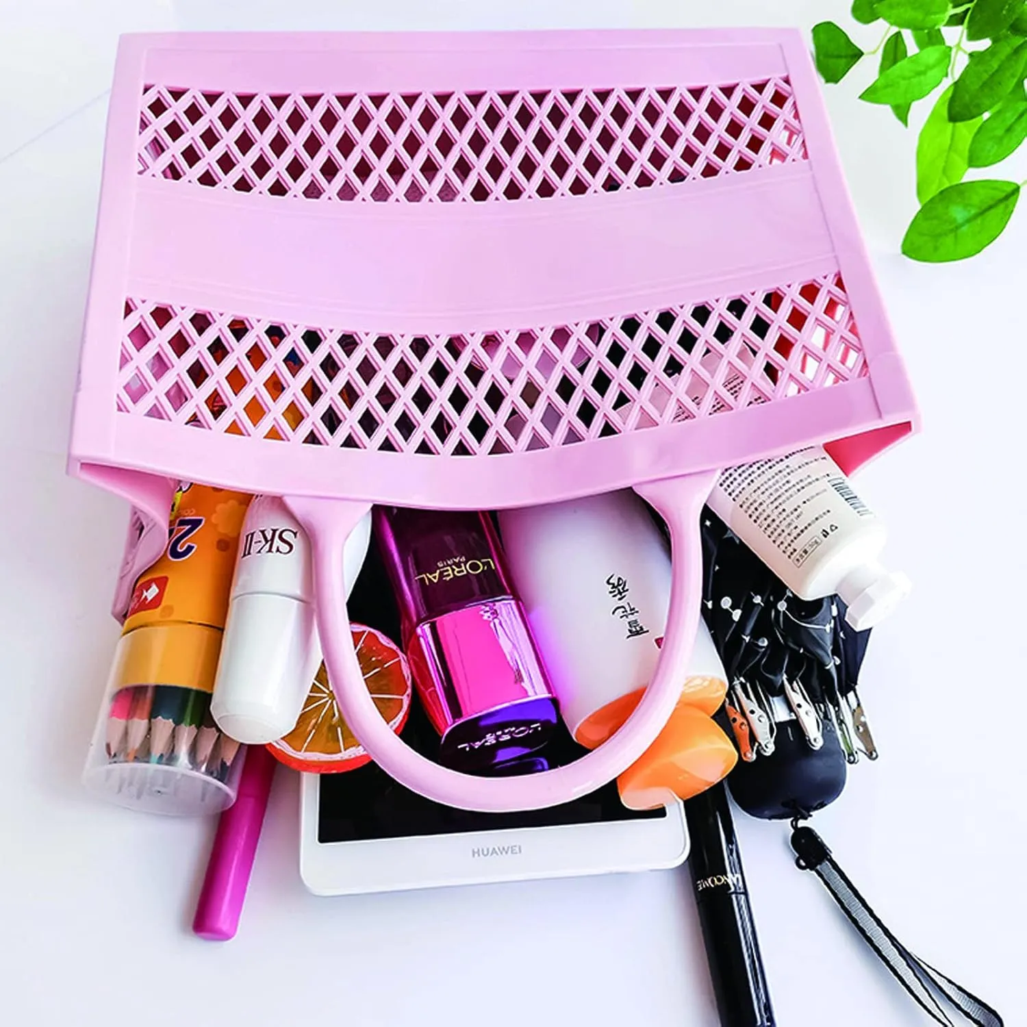 Beach Bag, Jelly Beach Bag Plastic Basket Purse, Flower Tote Bag Aesthetic, Gift Bag for Kids,Girls, Women