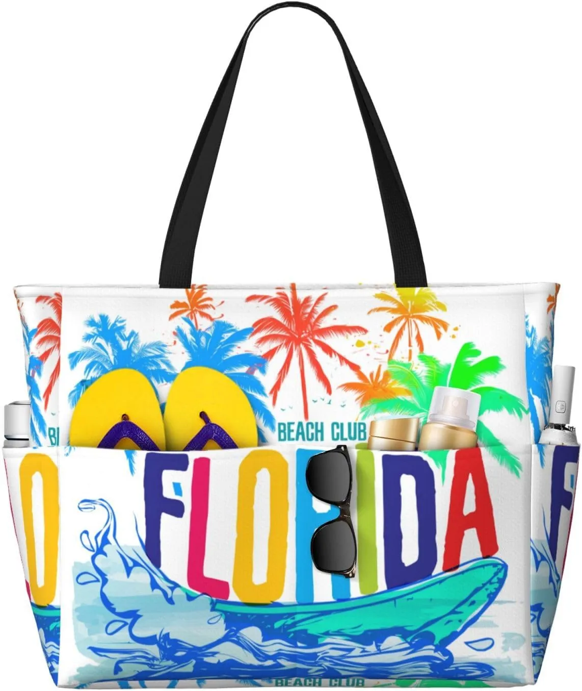 Beach Tote Bag for Women Beach Bag Waterproof and Sandproof Tote Bag with Wet Bag Large Travel Bag for Weekend Travel