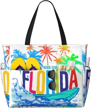 Beach Tote Bag for Women Beach Bag Waterproof and Sandproof Tote Bag with Wet Bag Large Travel Bag for Weekend Travel