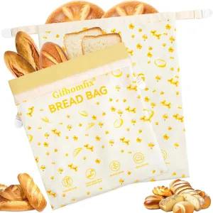 Beeswax Bread Bag 2 Pack Large Homemade Bread Reusable Bags Sourdough Bees Wax Bag Fresh Storage Bread Kitchen Container Loaf Bags 13 * 17IN Cotton Freezer Safe Toaster Sandwich Storage