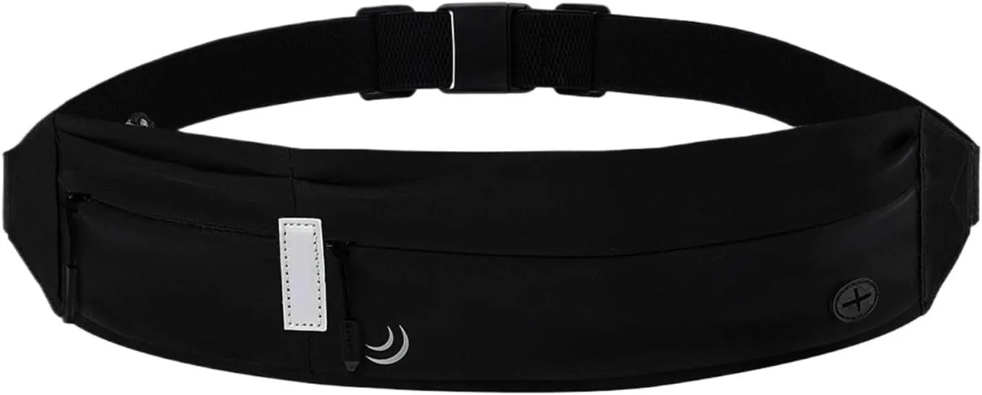 Belt Bag Running Waist Pack Sport Workout Exercise Fitness Runner Belt Men Women Jogger Slim(Grey)