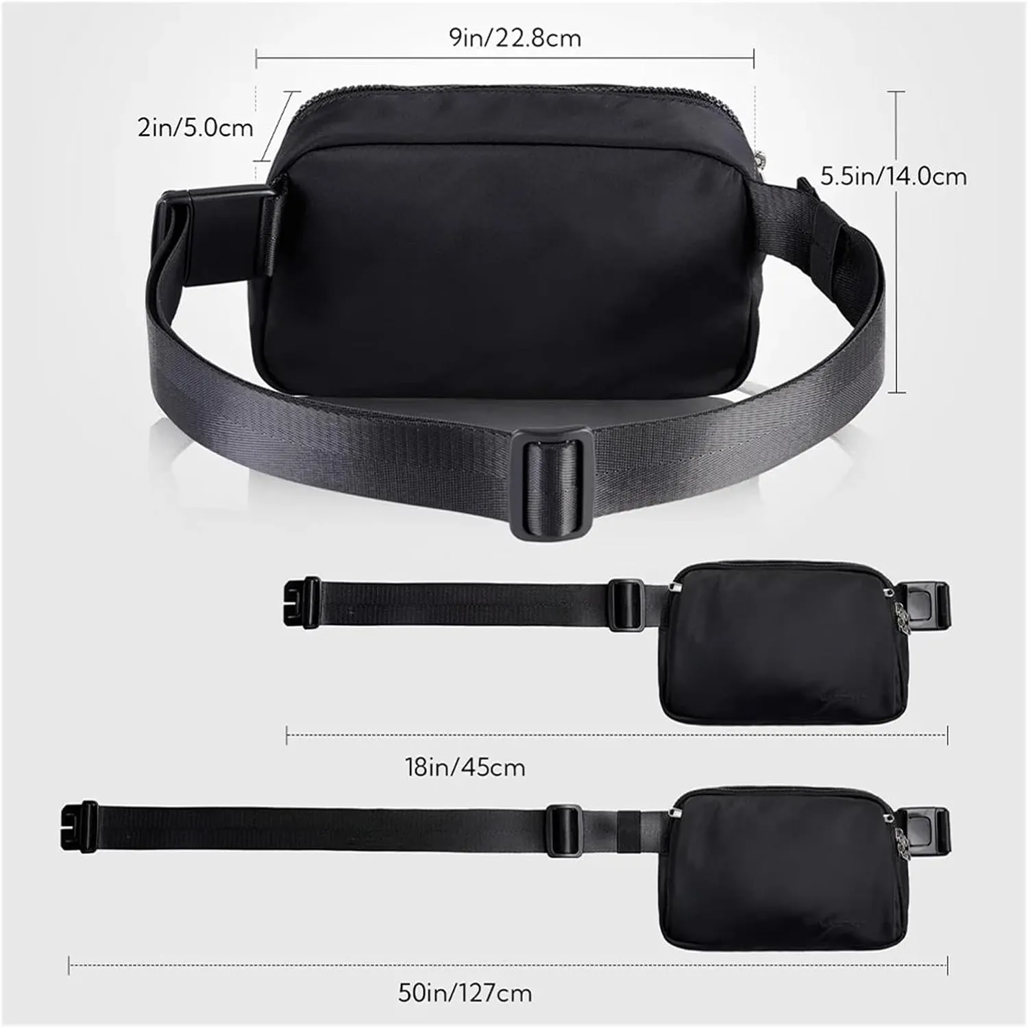 Belt Sports Walking Waist Bag Runner Belt Bag Hip Fit For MAN Woman(Dark Grey)