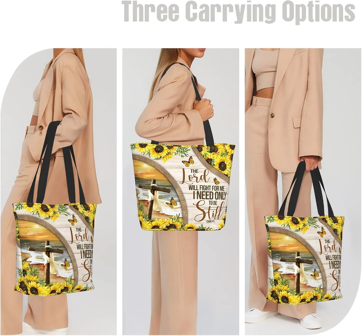 Bible Tote Bags for Women Christian Tote Bag Religious Church Bags for Women Organizer Christian Gift With Zipper