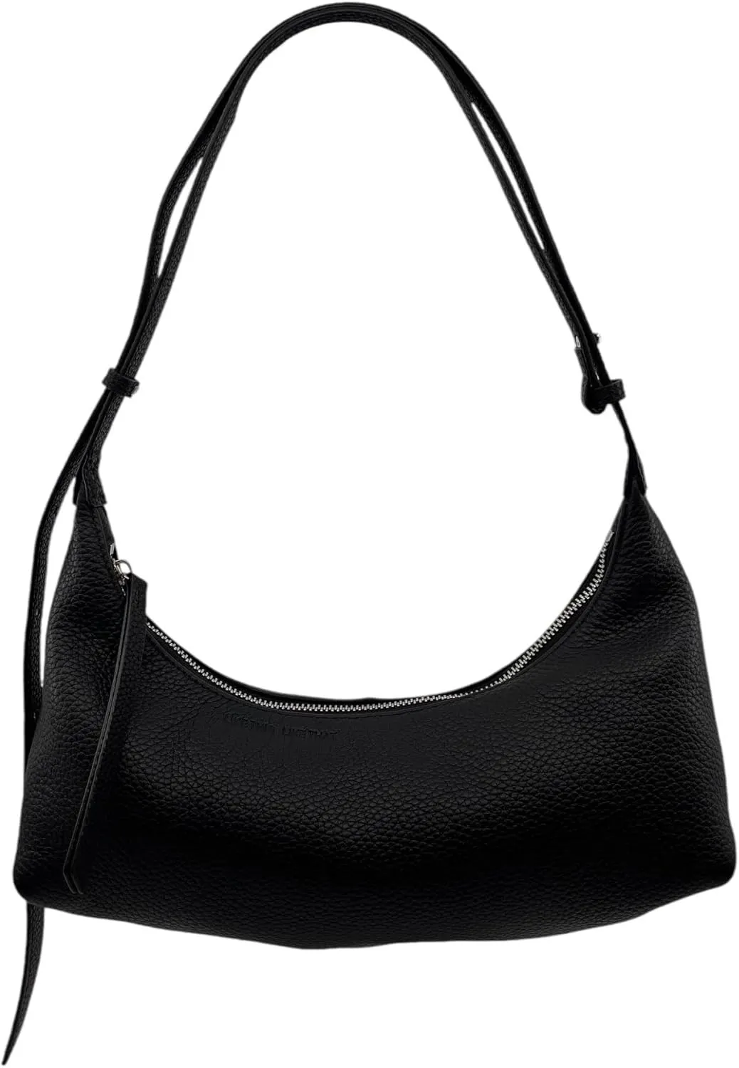 Black Genuine Leather Handbag for Women - Minimal Style with 2-Way Crossbody & Shoulder Adjustable Strap