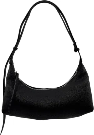 Black Genuine Leather Handbag for Women - Minimal Style with 2-Way Crossbody & Shoulder Adjustable Strap