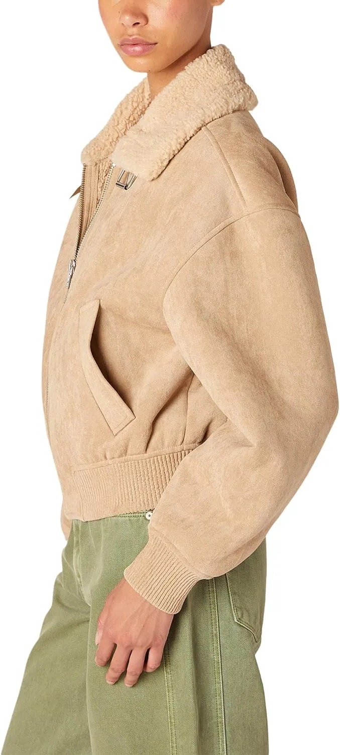 [BLANKNYC] Womens Faux Suede Bomber Jacket