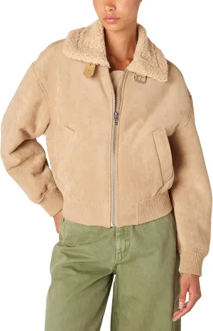 [BLANKNYC] Womens Faux Suede Bomber Jacket