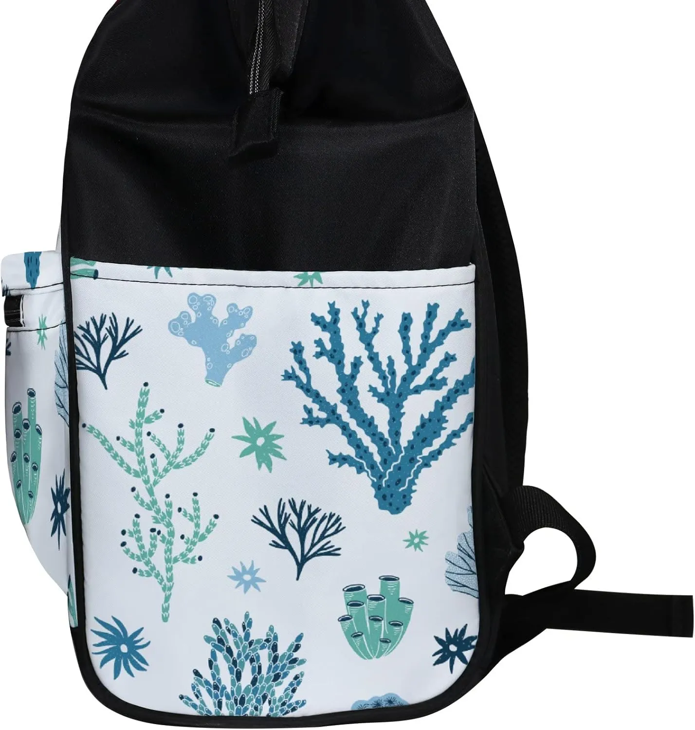 Blue Green Corals Seaweed Diaper Bag Backpack Waterproof Backpack Baby Nappy Changing Bag for Travel Large Capacity Durable and Stylish for Woman