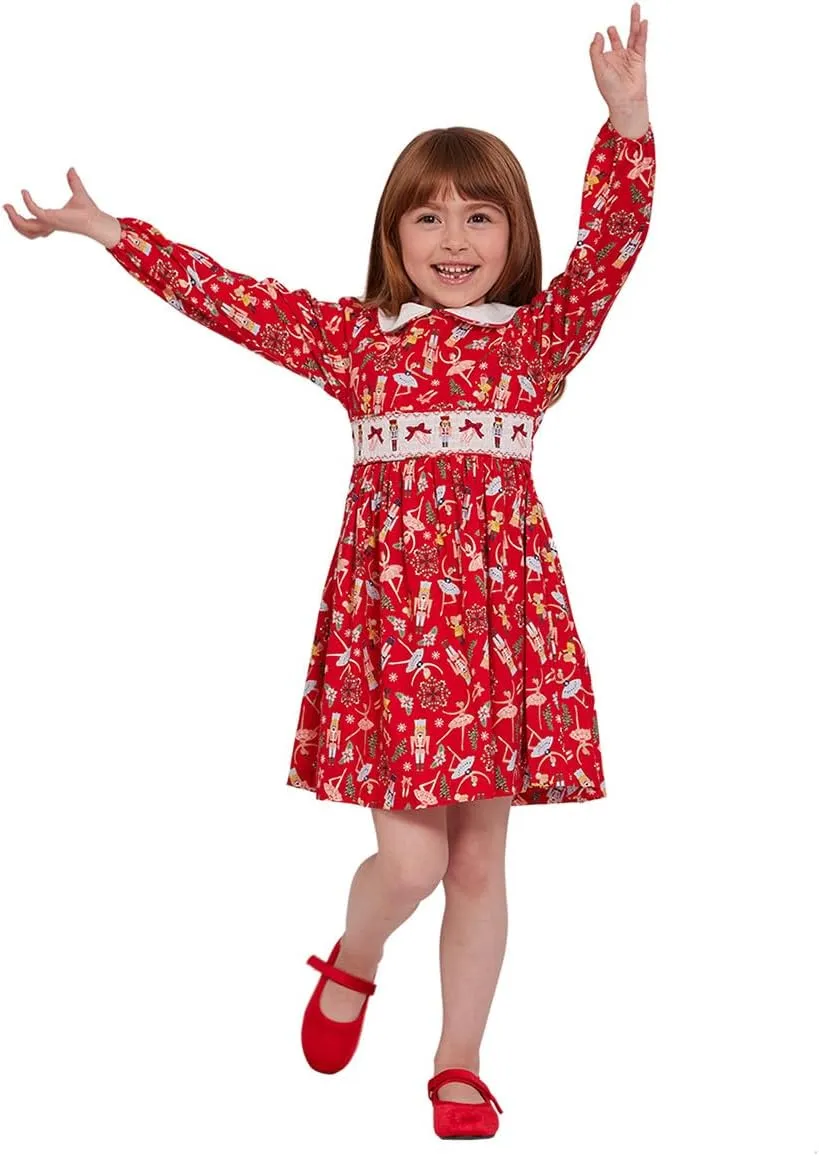 Bonnie Jean Christmas Dress - Red Nutcracker Ballet Holiday Dress for Baby, Toddler and Little Girls