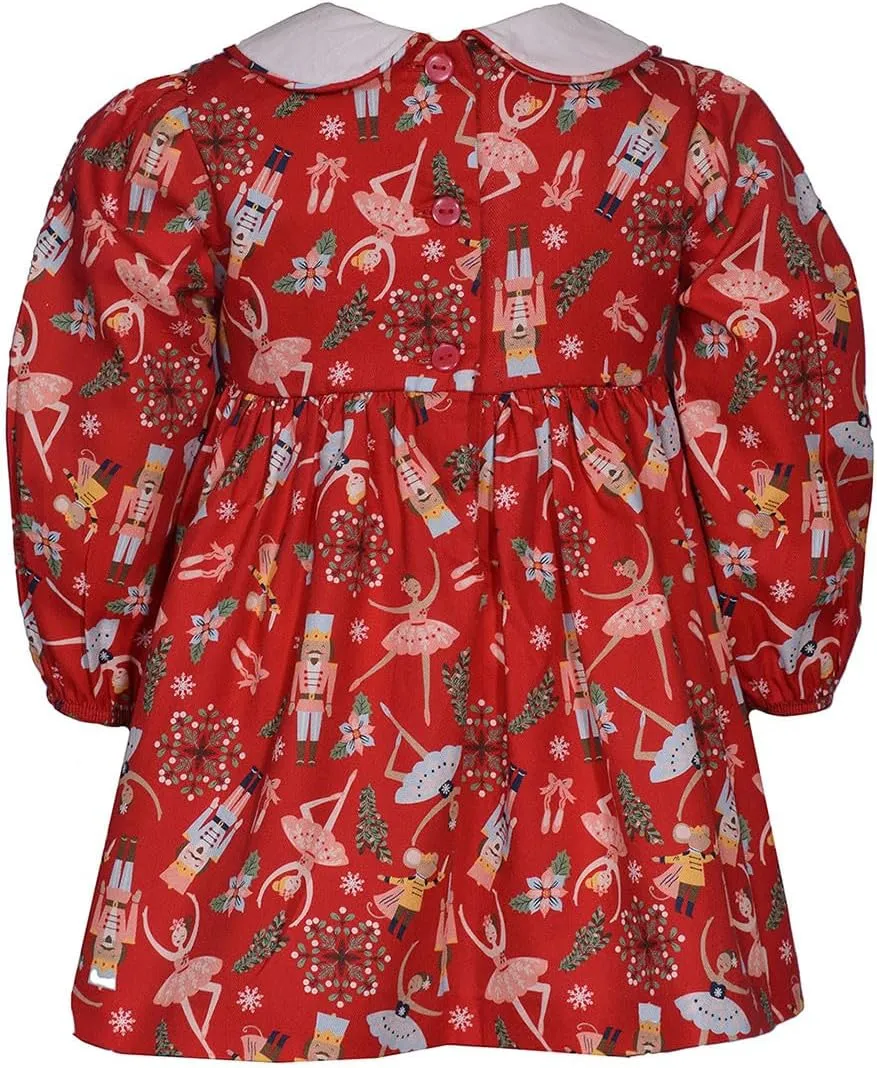 Bonnie Jean Christmas Dress - Red Nutcracker Ballet Holiday Dress for Baby, Toddler and Little Girls