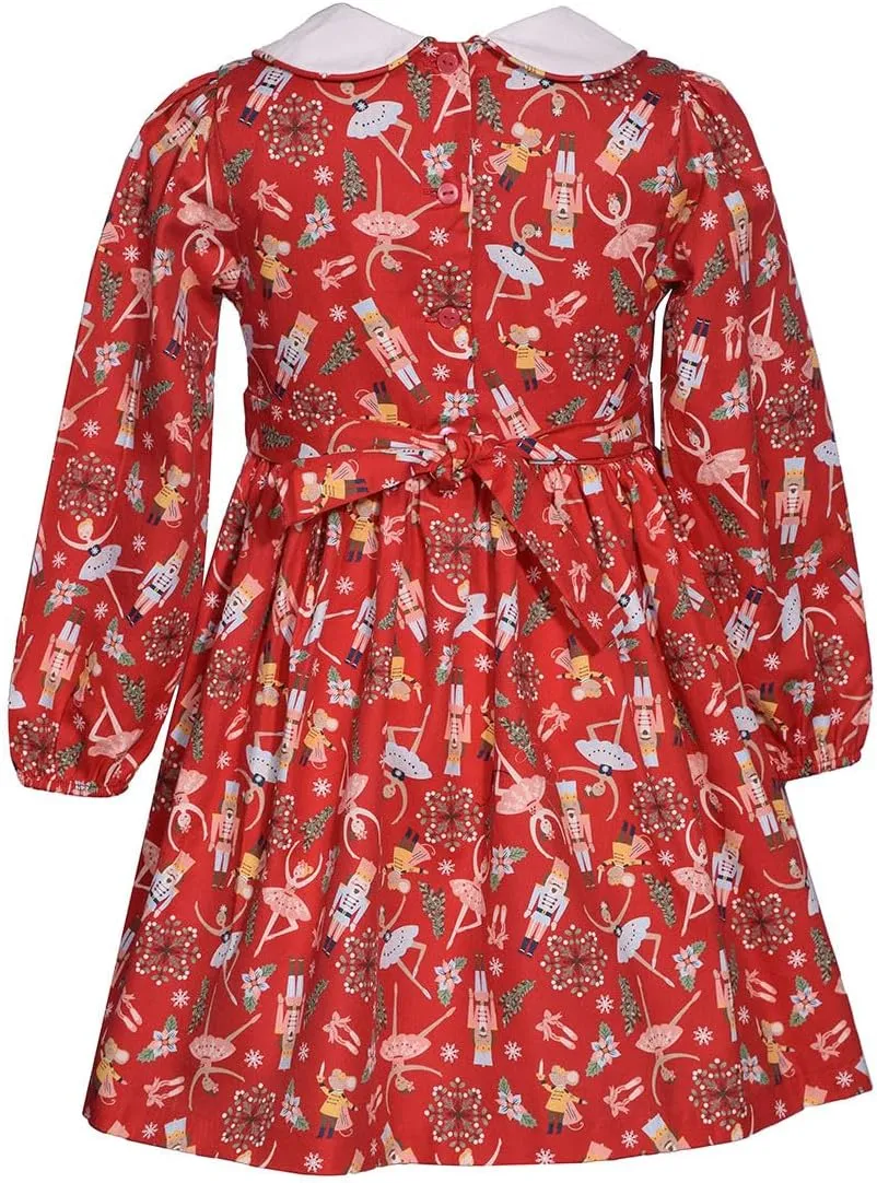 Bonnie Jean Christmas Dress - Red Nutcracker Ballet Holiday Dress for Baby, Toddler and Little Girls