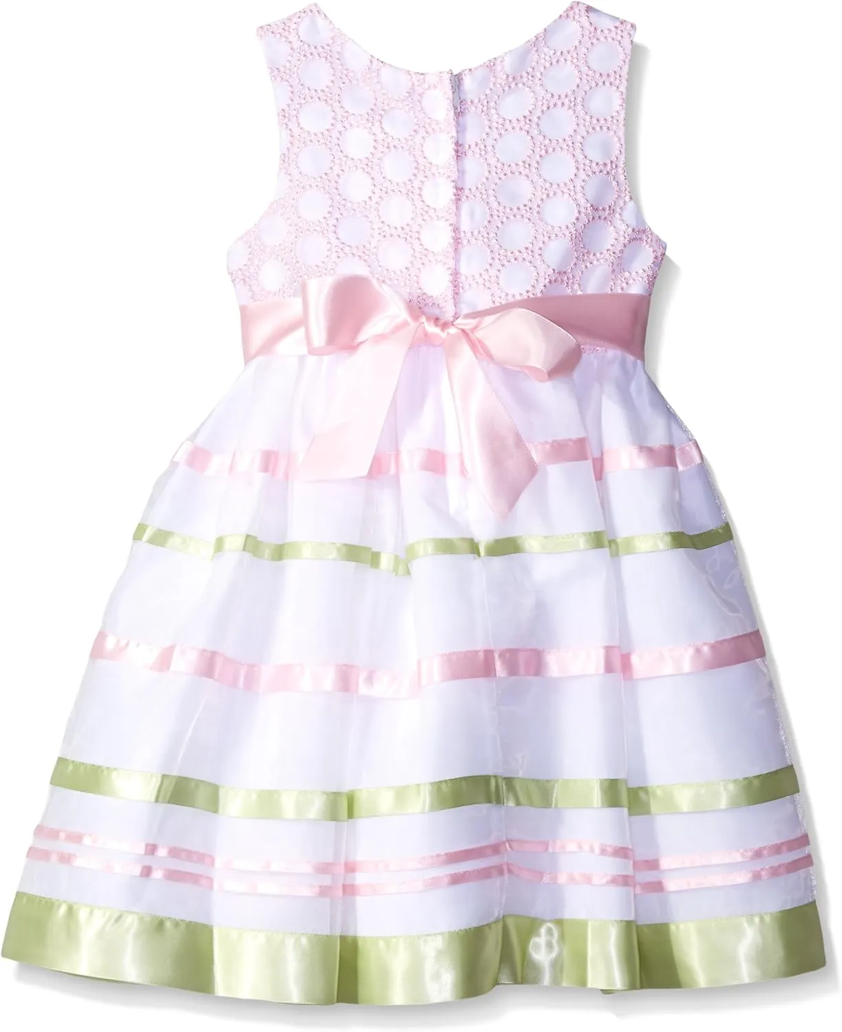 Bonnie Jean Girls' Embroidered Circle Ribbon Dress