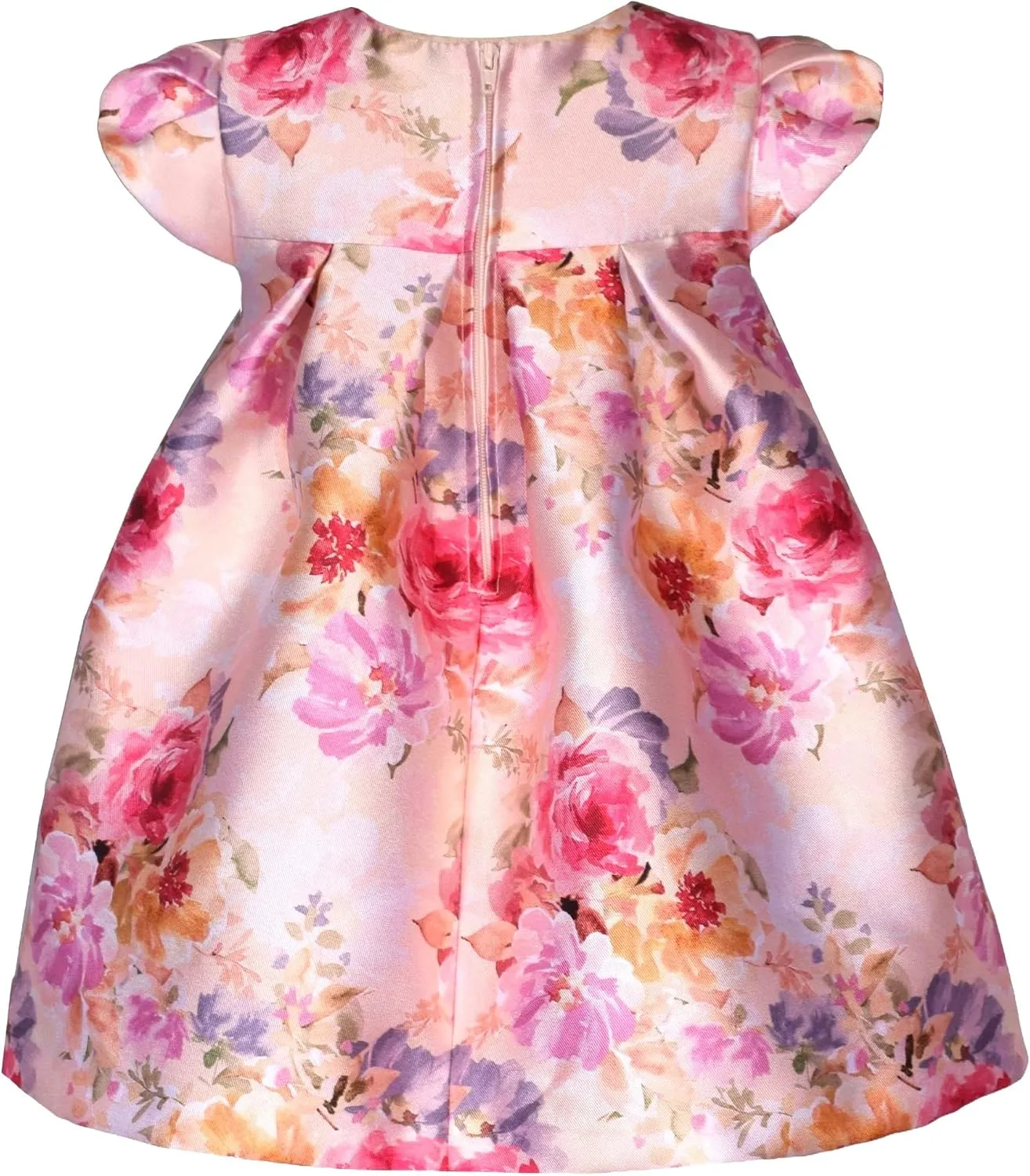 Bonnie Jean Girls Size 12M-16 Floral Mikado Bow Special Occasion Dress