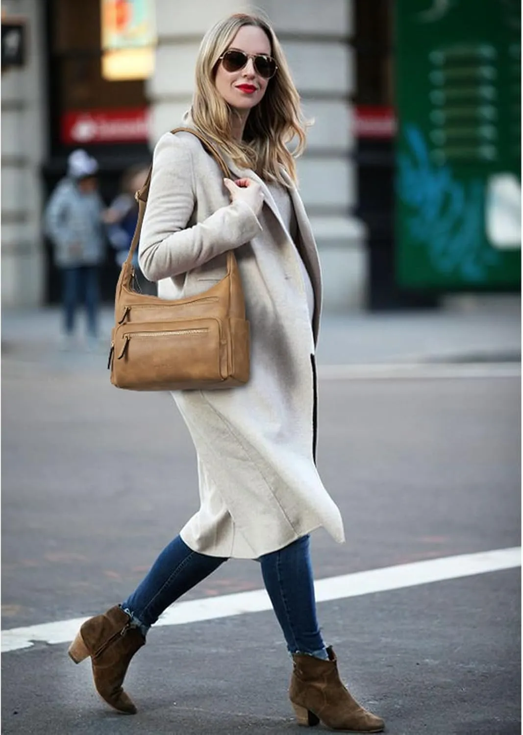 BOSTANTEN Crossbody Purses for Women Soft Vegan Leather Handbags Multi Pocket Shoulder Bag Pocketbooks