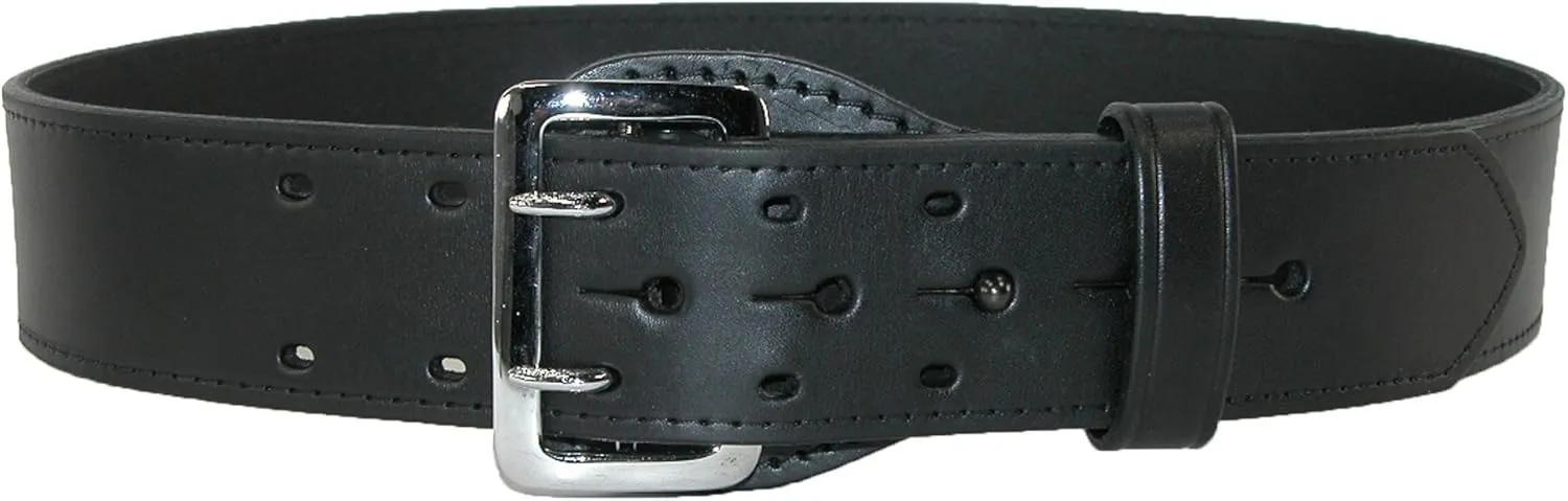 Boston Leather Men's Fully Lined Sam Browne Leather Work Belt, 40, Black