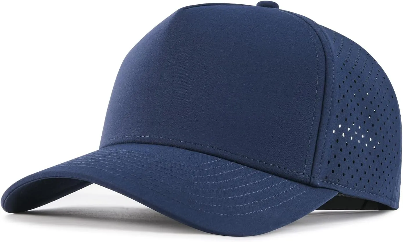 BOTVELA Men Adjustable Snapback Baseball Cap Vented Performance Laser Cut Mesh Hat