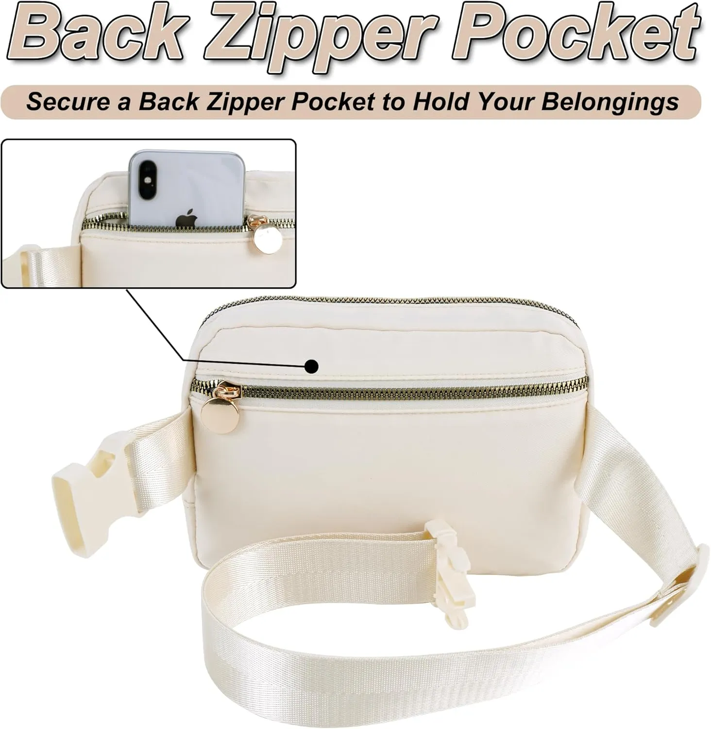 Bridesmaid Gifts Wedding Day - Bridesmaid Proposal Gift,Bridal Shower Gifts,Maid of Honor Gifts,Bachelorette Party Decorations Favors,Initial Belt Bag Crossbody Bag Fanny Pack | Cream,B