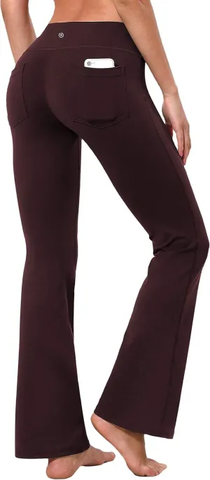 BUBBLELIME 29"/31"/33"/35" 3 Styles Women's Bootcut Yoga Pants Basic/Back Pockets High Waist Workout Tummy Control Flare