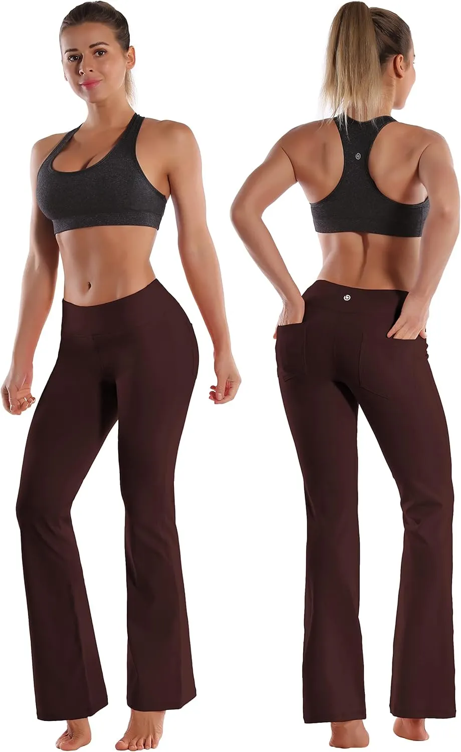 BUBBLELIME 29"/31"/33"/35" 3 Styles Women's Bootcut Yoga Pants Basic/Back Pockets High Waist Workout Tummy Control Flare