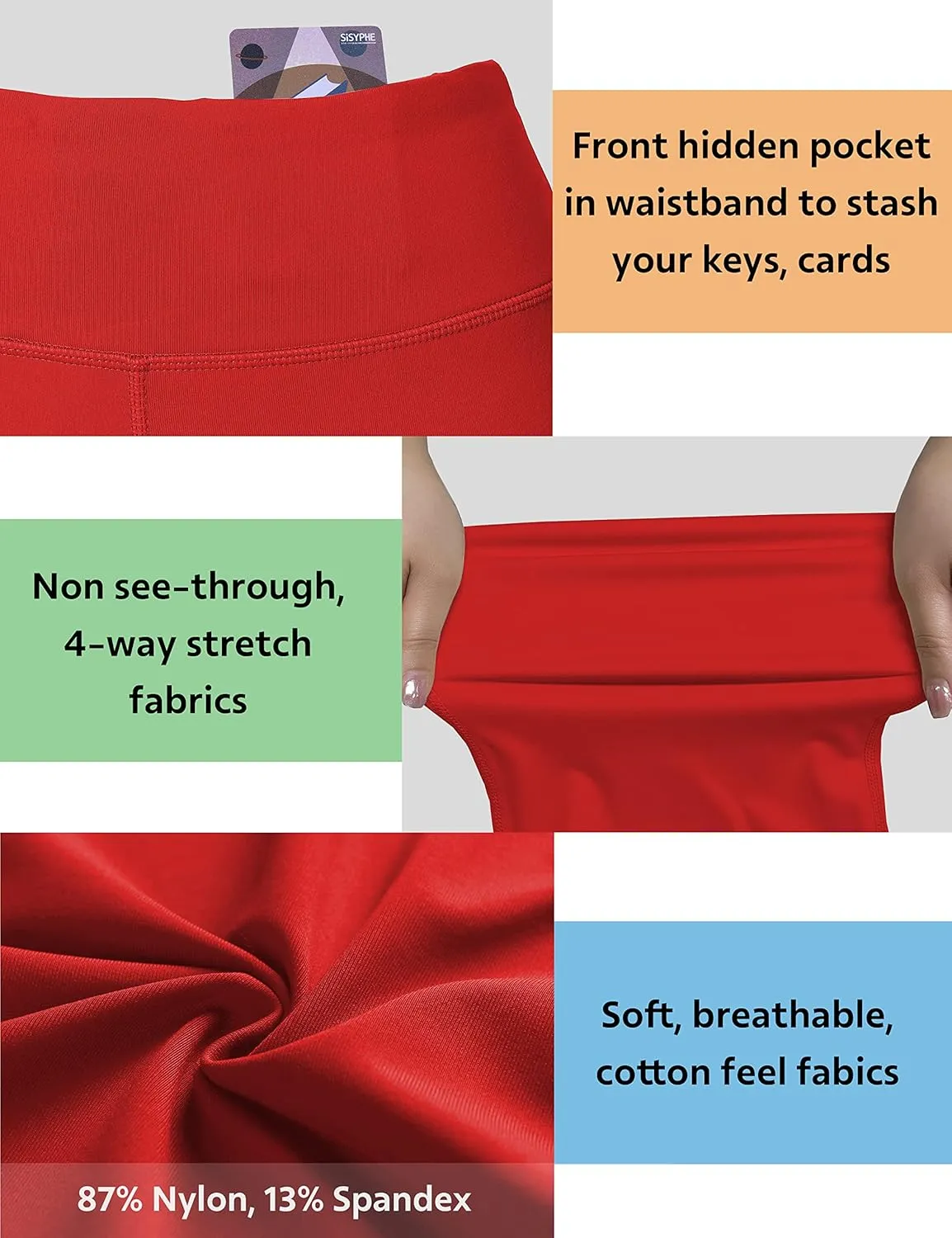 BUBBLELIME 29"/31"/33"/35"/37" Women's High Waist Straight Leg Yoga Pants Tummy Control Workout Pants with Pockets
