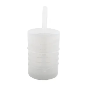 Bumkins Baby and Toddler Cups, Sippy Cup with Straw, Spill Proof, Transition Cup for Babies Ages 1 Year, Safely Sip from Lid, Straw or Cup, First Year Supplies, Platinum Silicone, Holds 7oz, Gray
