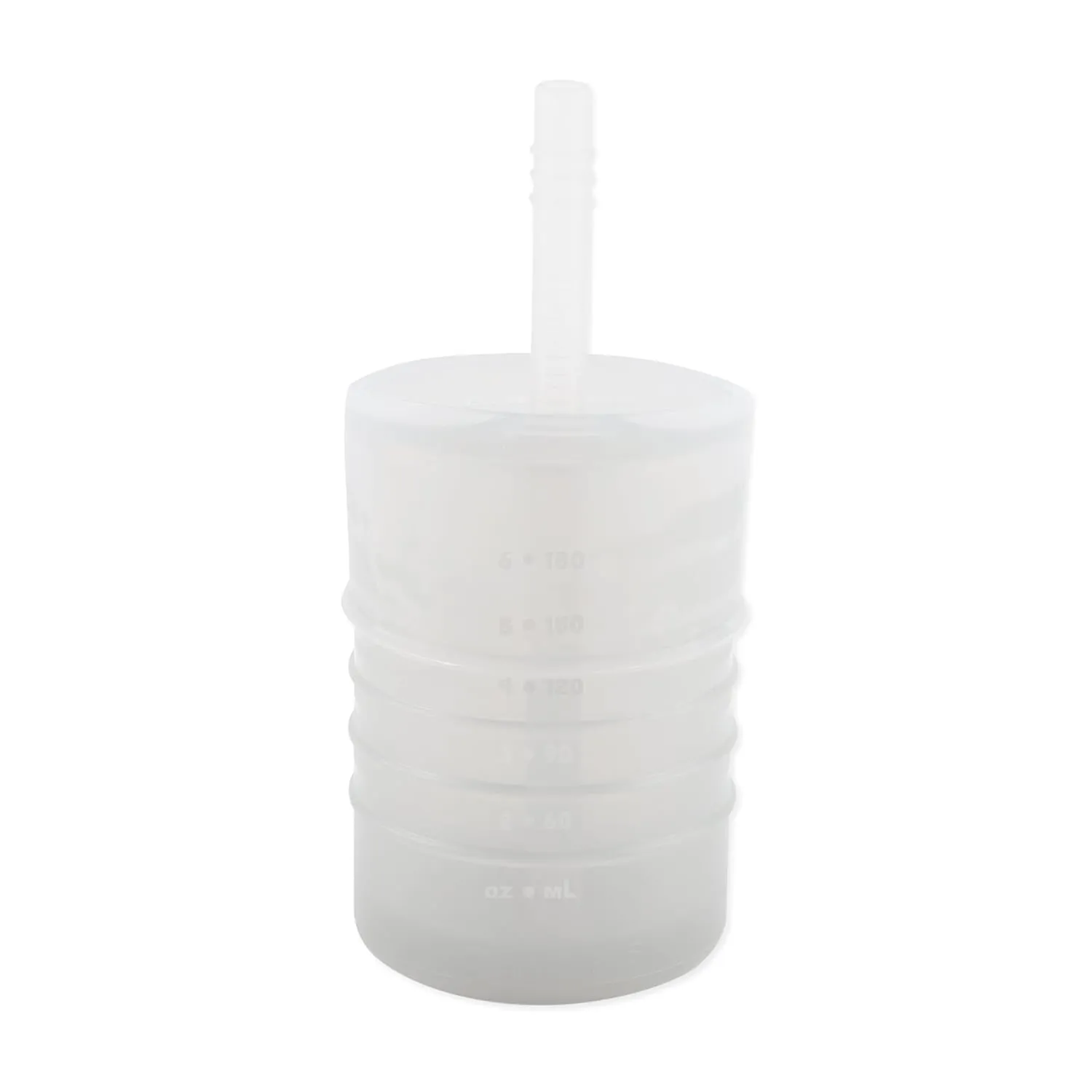 Bumkins Baby and Toddler Cups, Sippy Cup with Straw, Spill Proof, Transition Cup for Babies Ages 1 Year, Safely Sip from Lid, Straw or Cup, First Year Supplies, Platinum Silicone, Holds 7oz, Gray