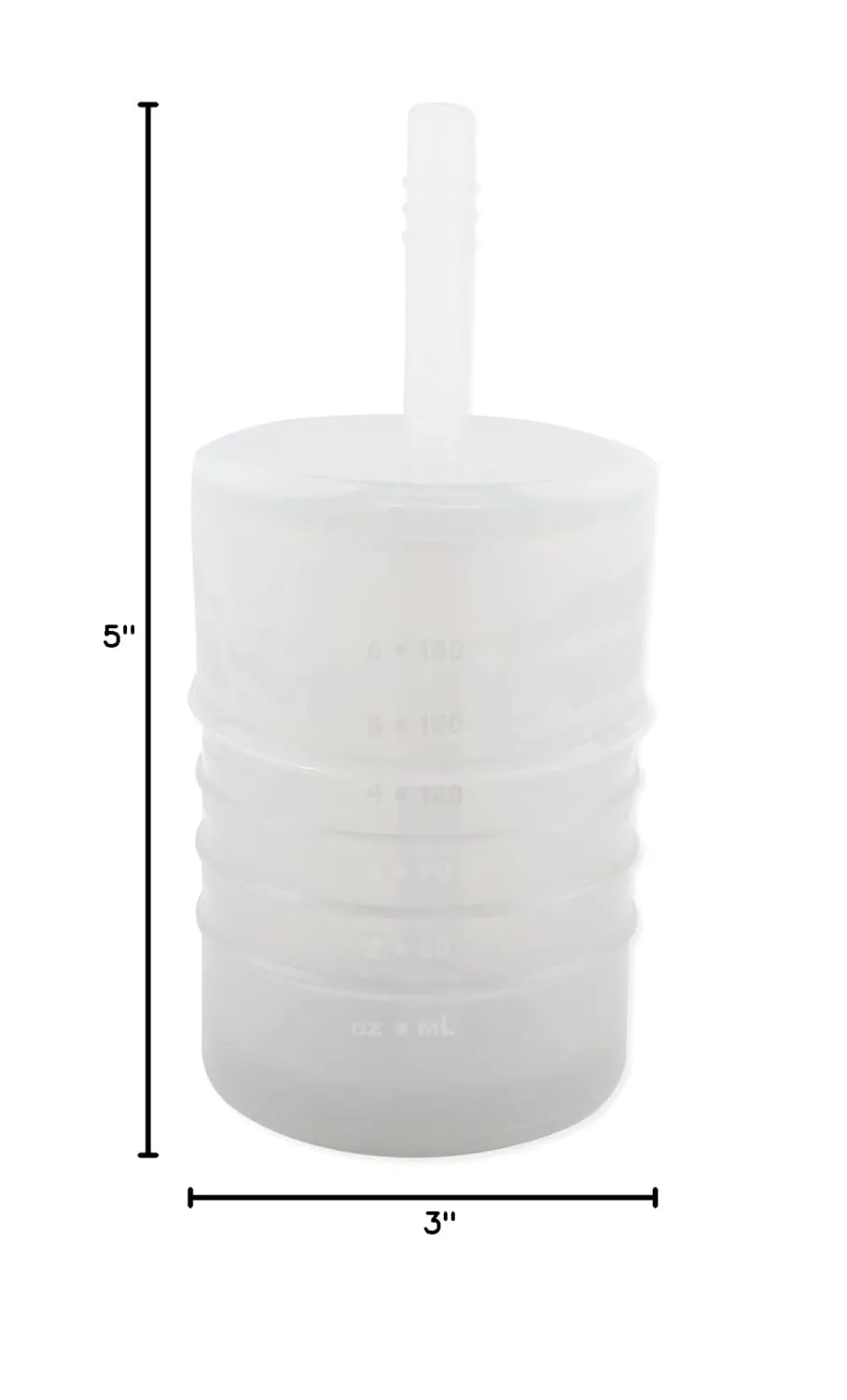 Bumkins Baby and Toddler Cups, Sippy Cup with Straw, Spill Proof, Transition Cup for Babies Ages 1 Year, Safely Sip from Lid, Straw or Cup, First Year Supplies, Platinum Silicone, Holds 7oz, Gray