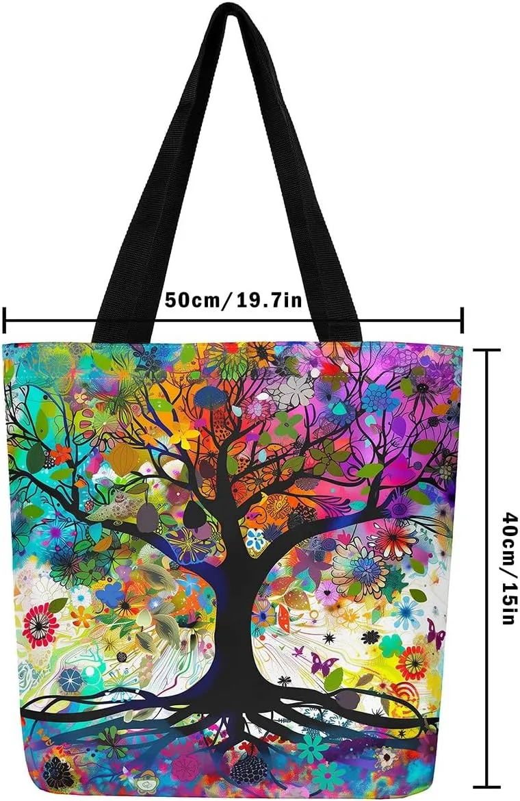 Butterfly Canvas Tote Bag,Blue Galaxy Shopping Canvas Bags