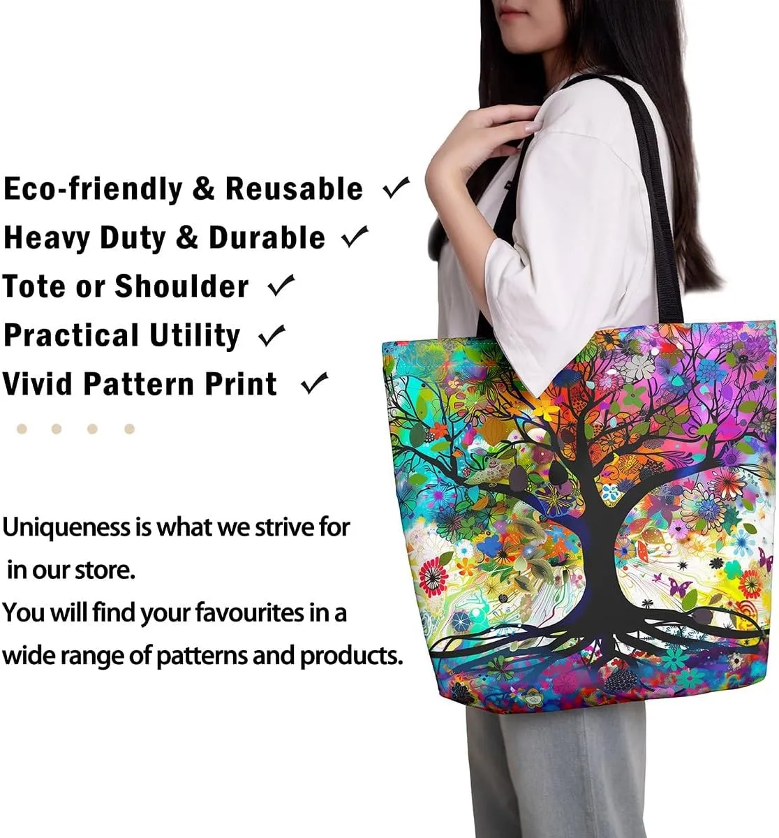 Butterfly Canvas Tote Bag,Blue Galaxy Shopping Canvas Bags