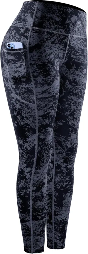CADMUS Nylon Thick High Waist Yoga Pants with Pockets, Tummy Control Workout Running Yoga Leggings for Women