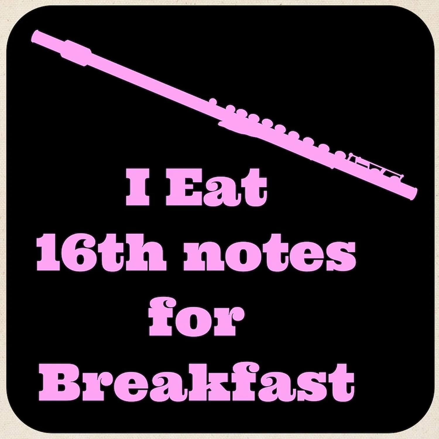 CafePress Flute I Eat 16Th Notes For Breakfast Tote Bag Natural Canvas Tote Bag, Reusable Shopping Bag