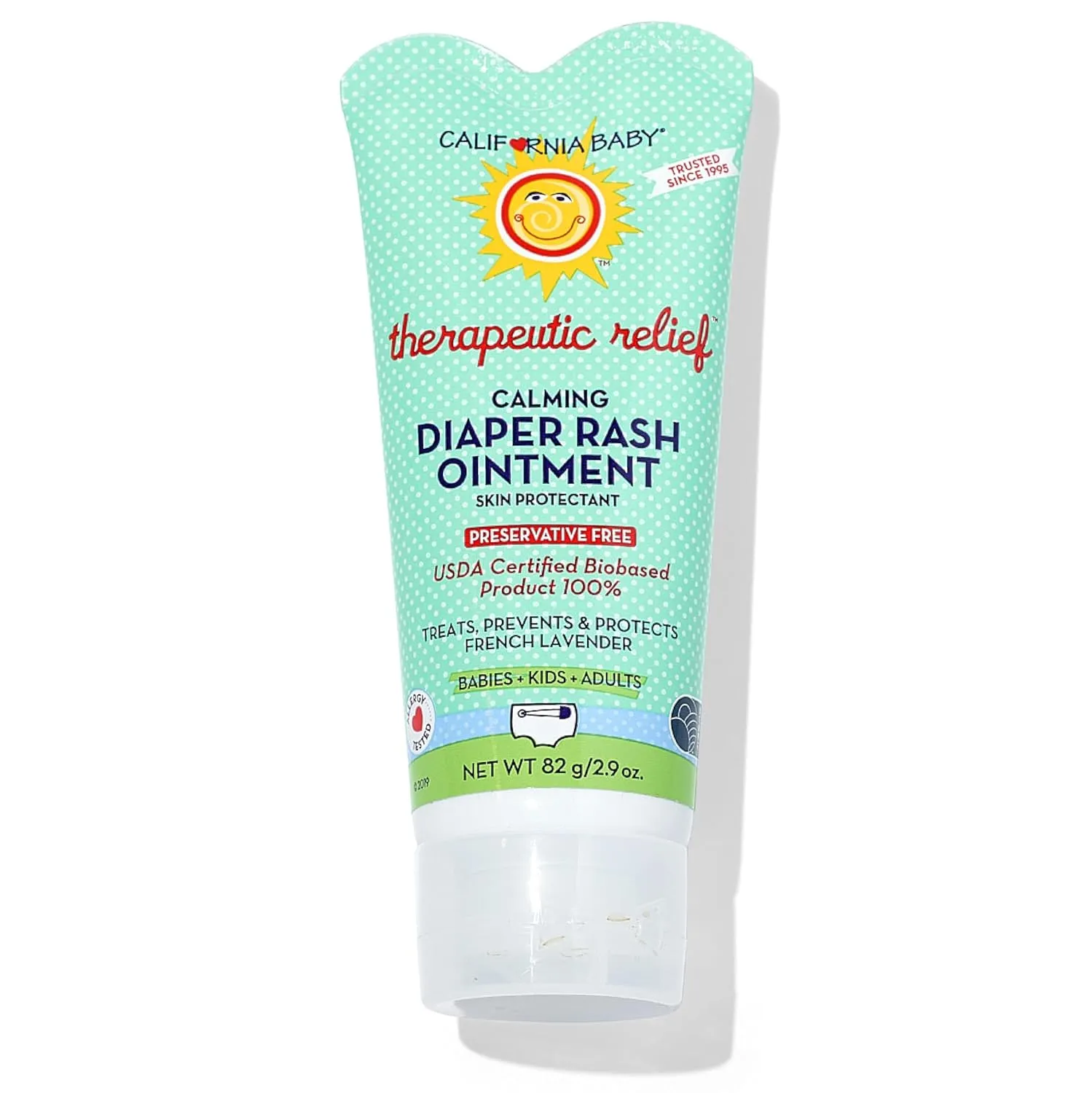 California Baby Calming Diaper Rash Cream | 100% Bio-Based | Zinc Oxide Ointment | Lavender Scented Diaper Cream | Cloth Diapers Safe | 82 g / 2.9 oz.