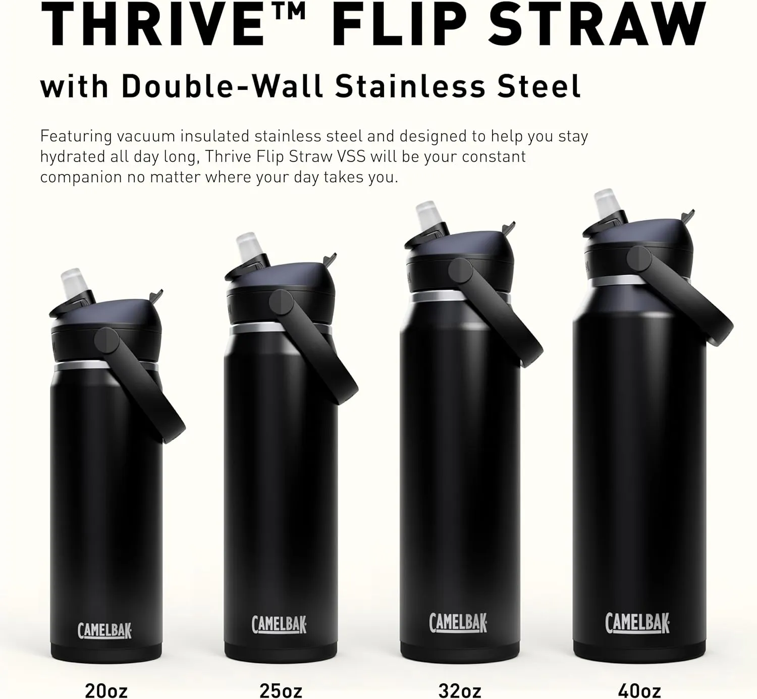 CamelBak Thrive Flip Straw Insulated Stainless Steel Water Bottle Moss, 25oz
