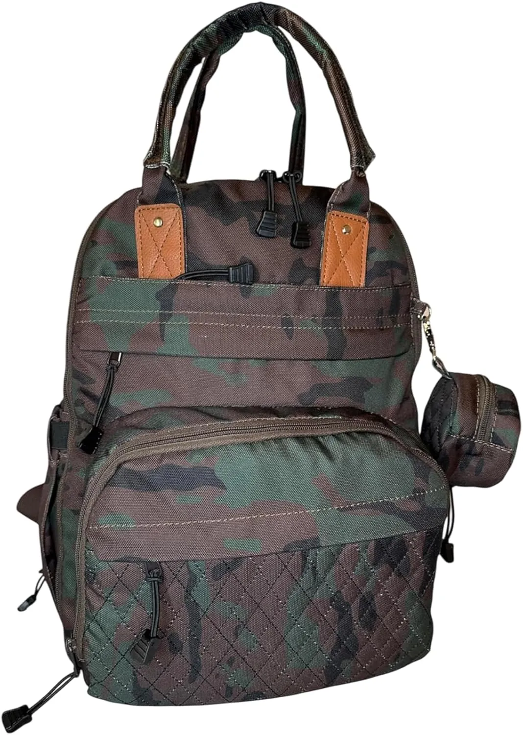 Camo Diaper Backpack - 1000 Denier Cordura Polyester Bag with Pacifier Pouch & Changing Pad - Comfortable Handle, Reinforced Padded Shoulder Straps - Easy-Glide Zippers Multiple Pockets Storage