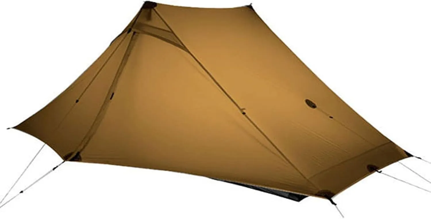 Camping Tents, 2 Person Outdoor Ultralight Camping Tent 3 Season Professional 20d Nylon Both Sides Silicon Tent (Color : Khaki 4 Season)