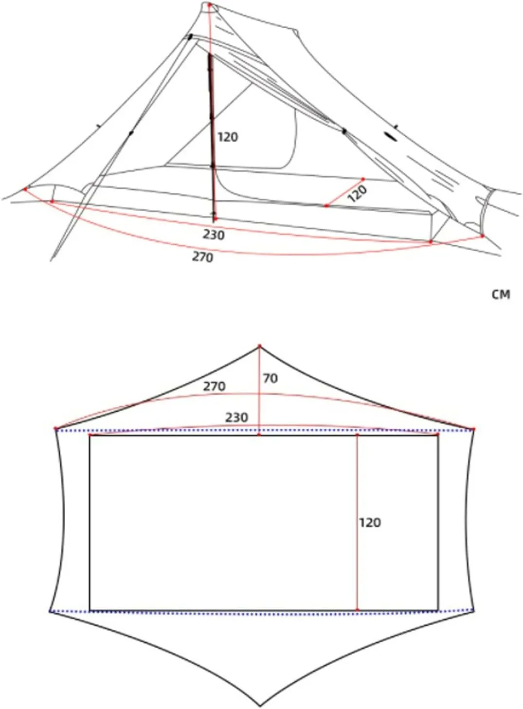 Camping Tents, 2 Person Outdoor Ultralight Camping Tent 3 Season Professional 20d Nylon Both Sides Silicon Tent (Color : Khaki 4 Season)