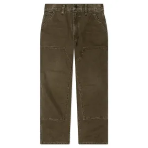 Canvas Double Knee Work Pant - Washed Moss Green