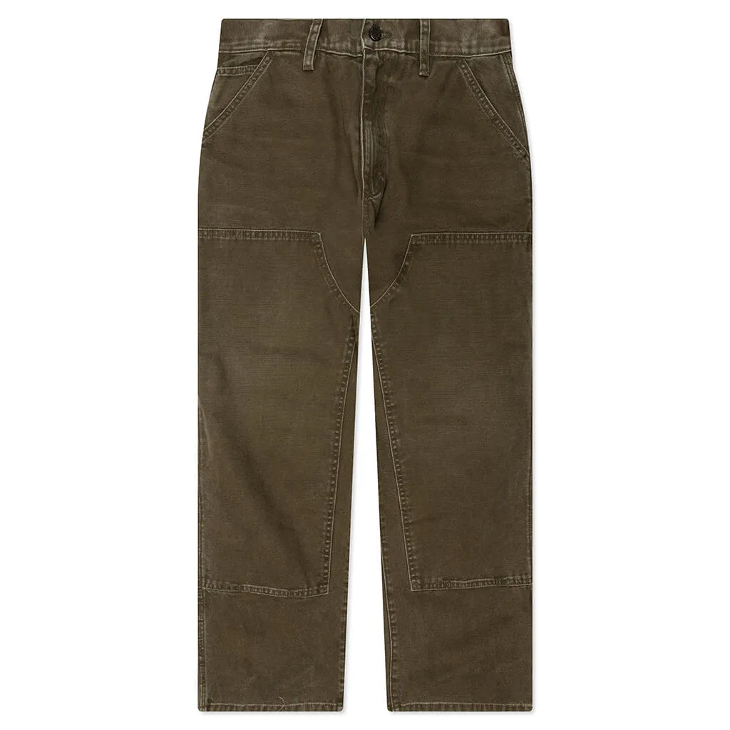 Canvas Double Knee Work Pant - Washed Moss Green