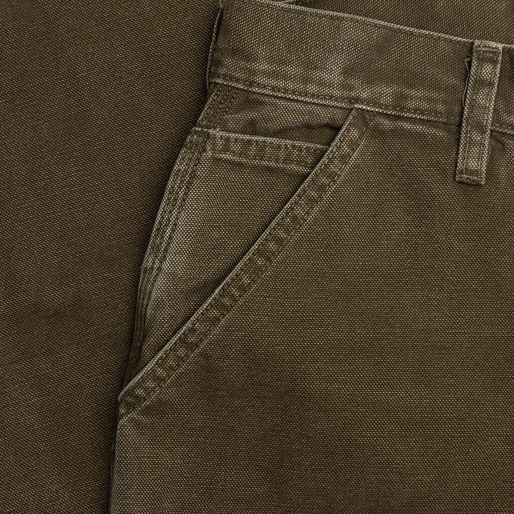 Canvas Double Knee Work Pant - Washed Moss Green