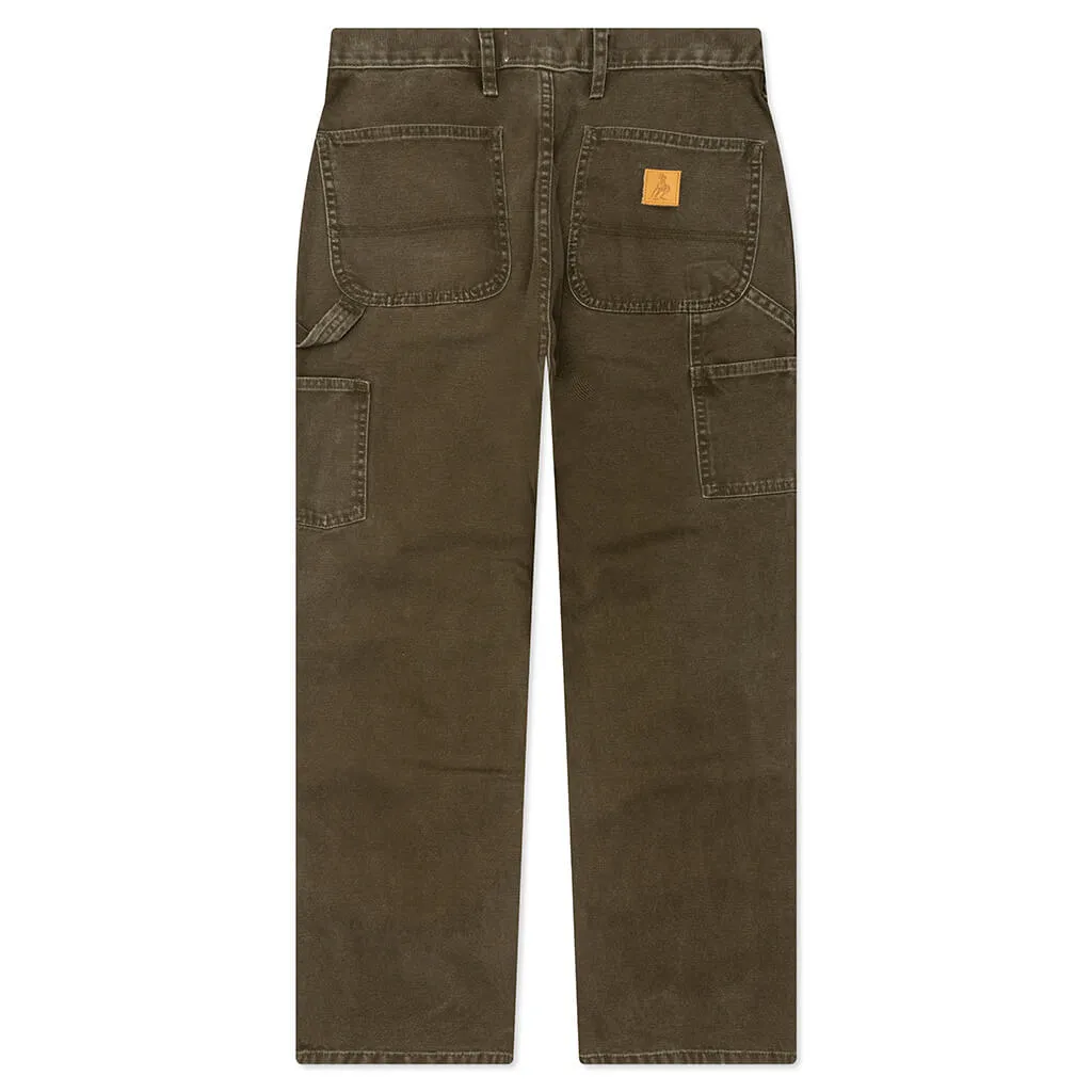 Canvas Double Knee Work Pant - Washed Moss Green