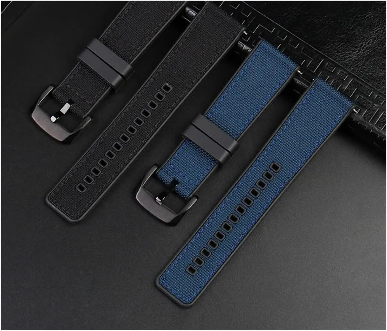 Canvas Nylon Rubber Strap 20mm 22mm 24mm Waterproof Watchband Quick Release Men Replacement Bracelet Band Watch Accessories