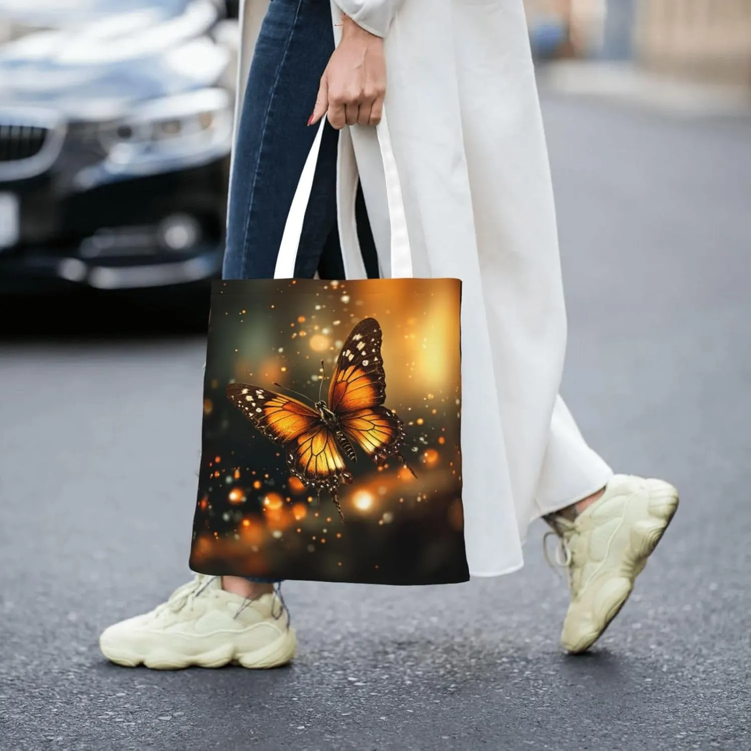 Canvas Tote Bag For Women Reusable Shopping Bag Casual Arch In Mallorca Spain Shoulder Bag Handbag For Travel