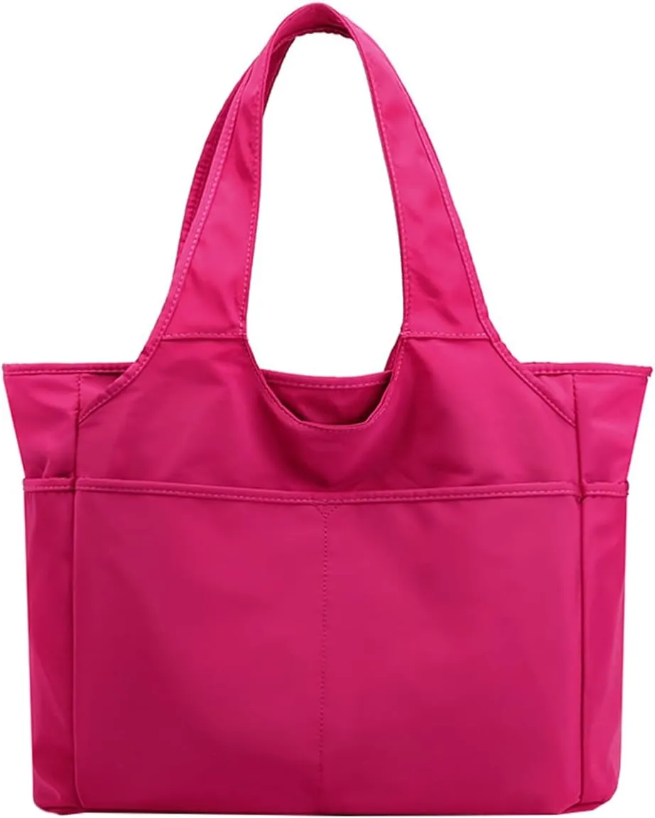 Canvas Tote Bag for Women Waterproof Nylon Multi Pocket Shoulder Bags Laptop Work Bag Hobo Purse Handbag