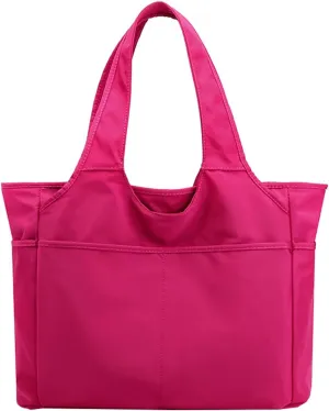 Canvas Tote Bag for Women Waterproof Nylon Multi Pocket Shoulder Bags Laptop Work Bag Hobo Purse Handbag